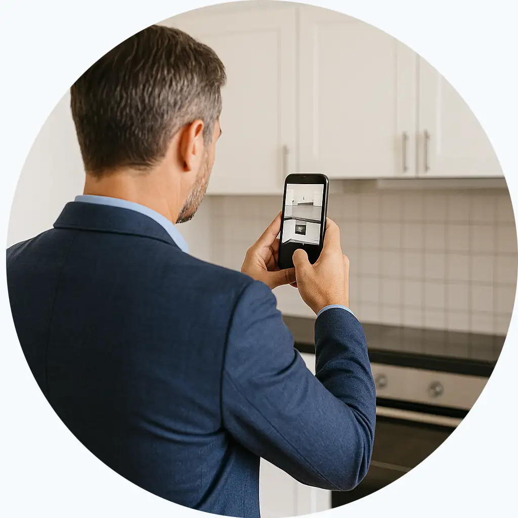 Man taking picture using CYA Pro app